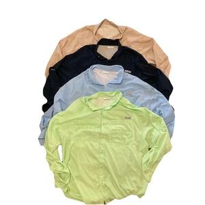 Columbia Lot Of Four PFG Shirts Mens 2XL Omni-Shade Long Sleeve Fishing Vented